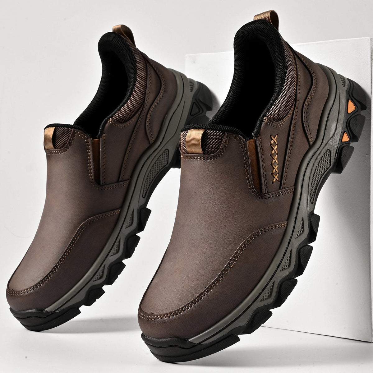 Scarpe da uomo in pelle senza lacci, da ufficio, fodera traspirante, suola antiscivolo