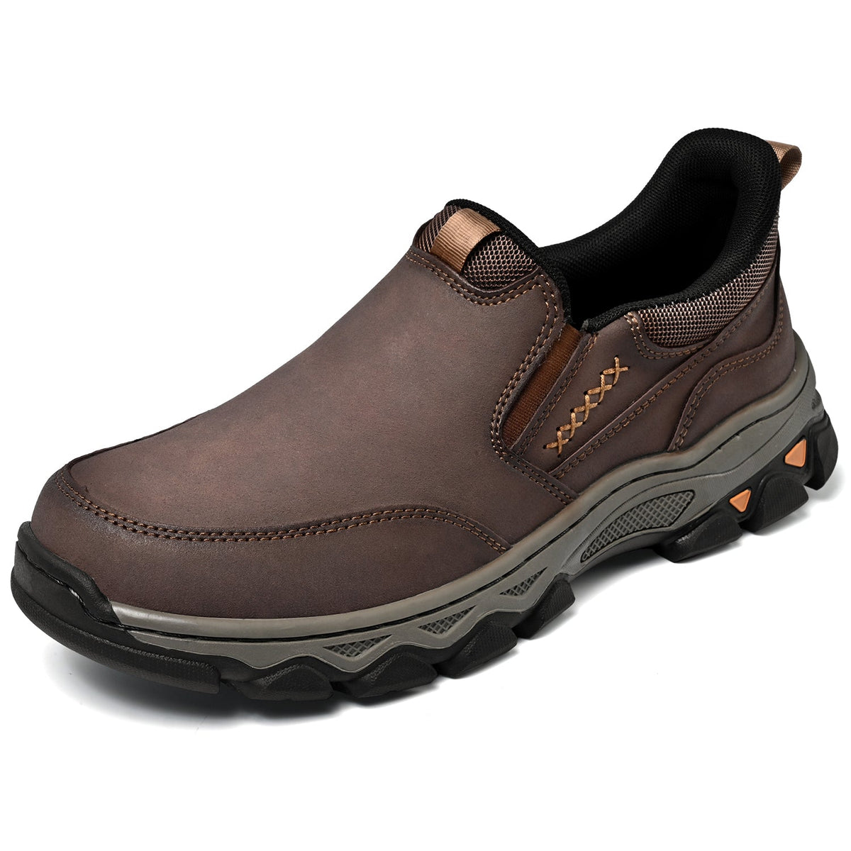 Scarpe da uomo in pelle senza lacci, da ufficio, fodera traspirante, suola antiscivolo