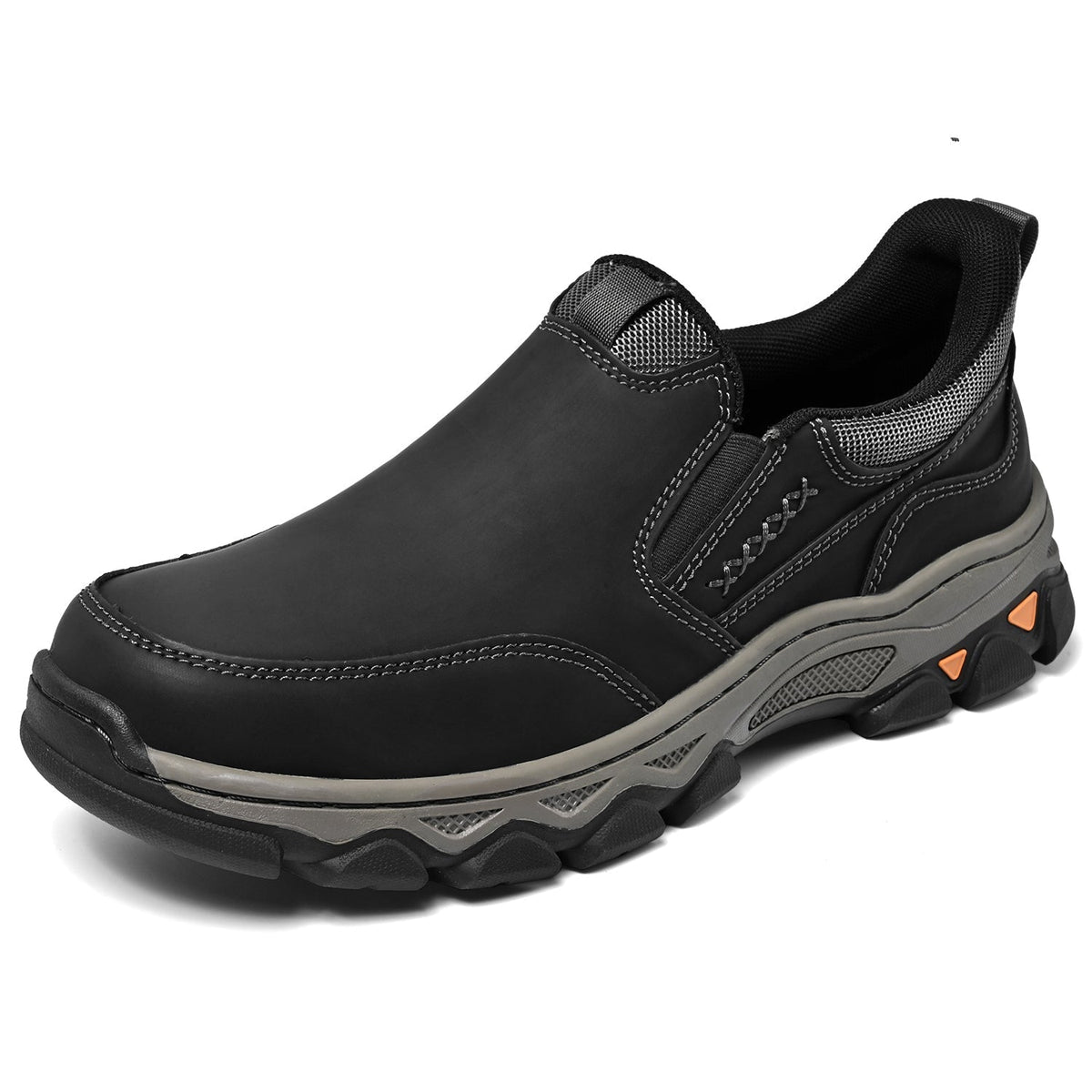 Scarpe da uomo in pelle senza lacci, da ufficio, fodera traspirante, suola antiscivolo
