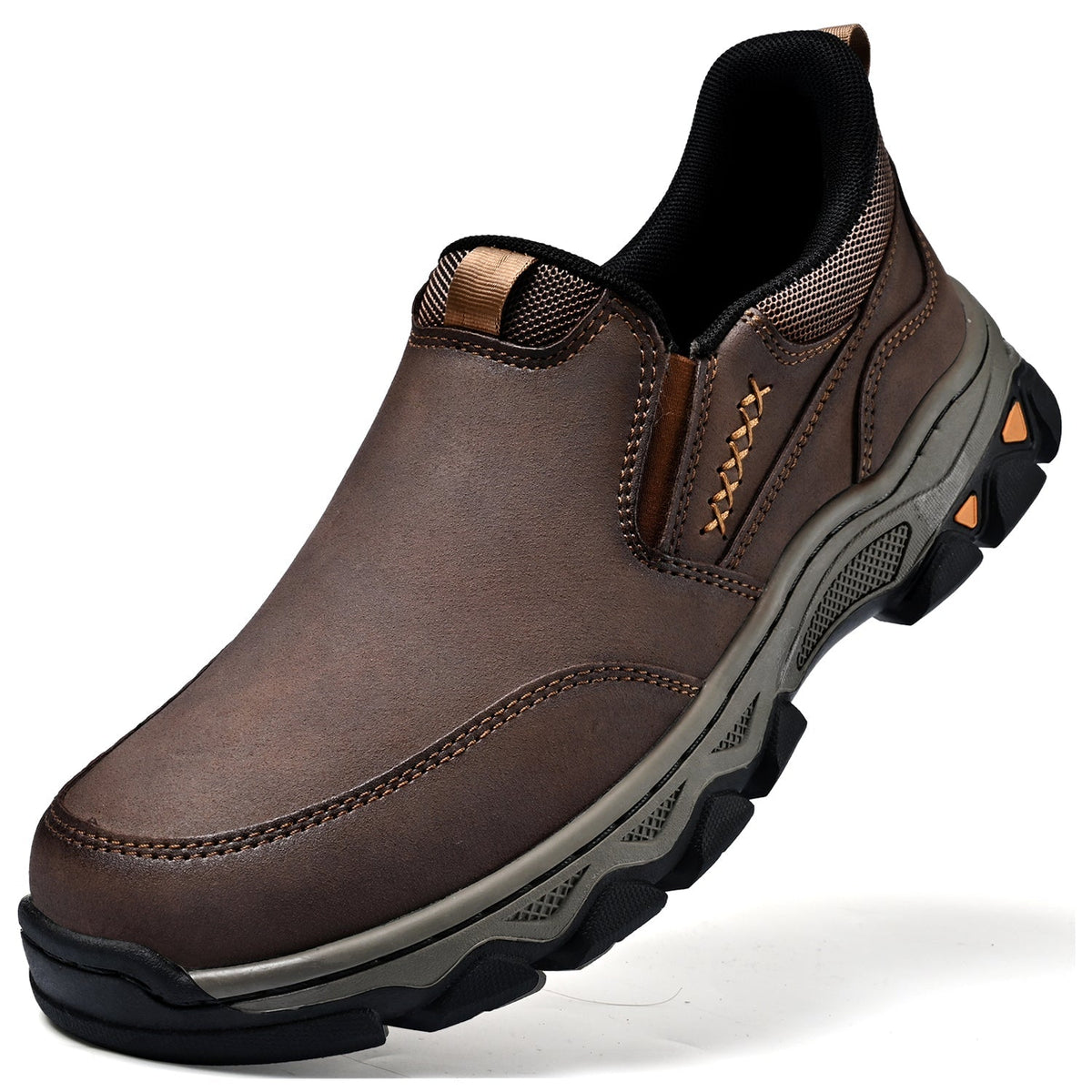 Scarpe da uomo in pelle senza lacci, da ufficio, fodera traspirante, suola antiscivolo