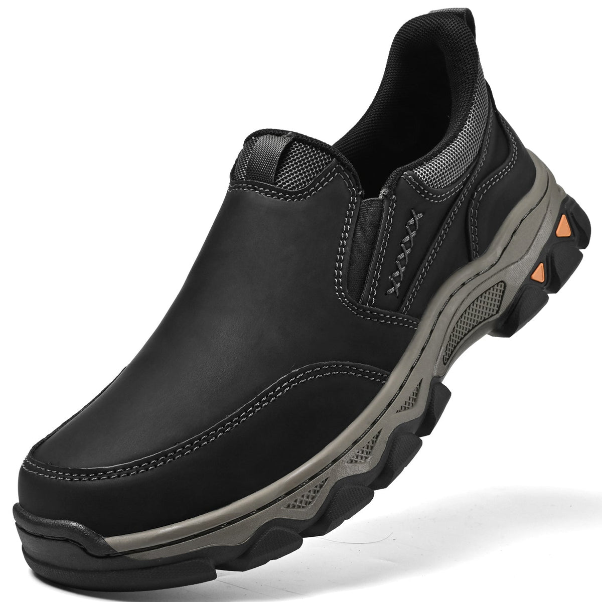 Scarpe da uomo in pelle senza lacci, da ufficio, fodera traspirante, suola antiscivolo