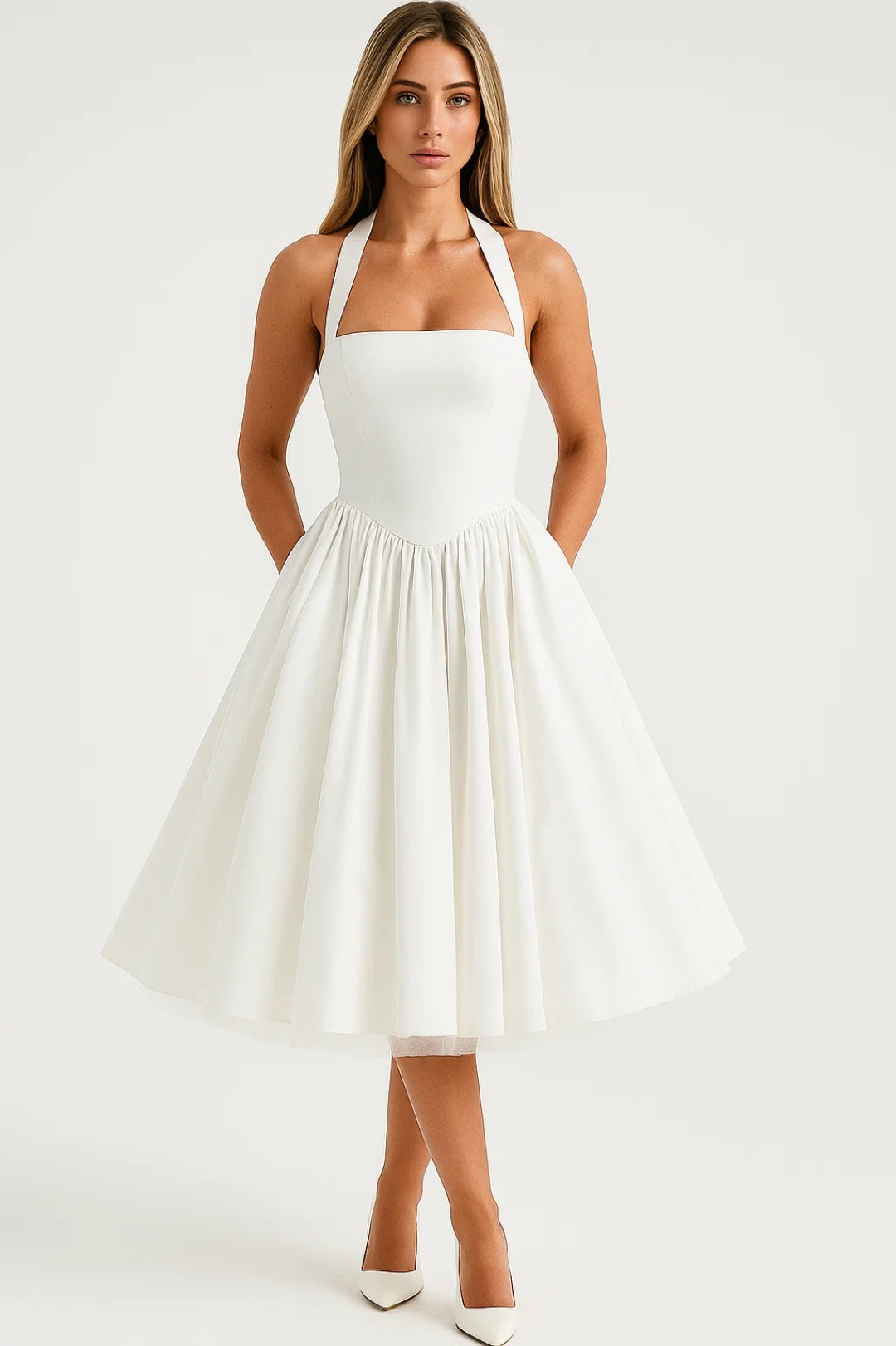 Robe Midi Dos Nu Évasée