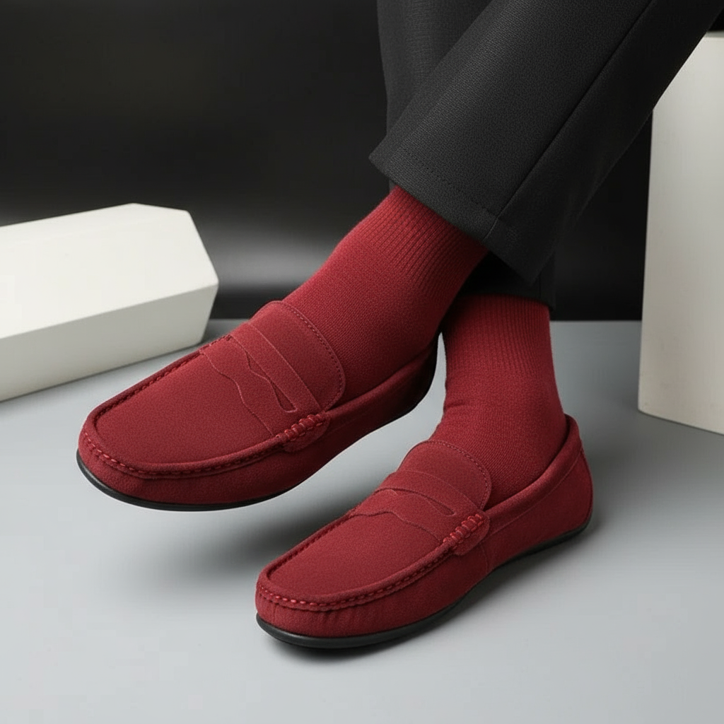Classic Suede Loafers for Men Casual Office Shoes