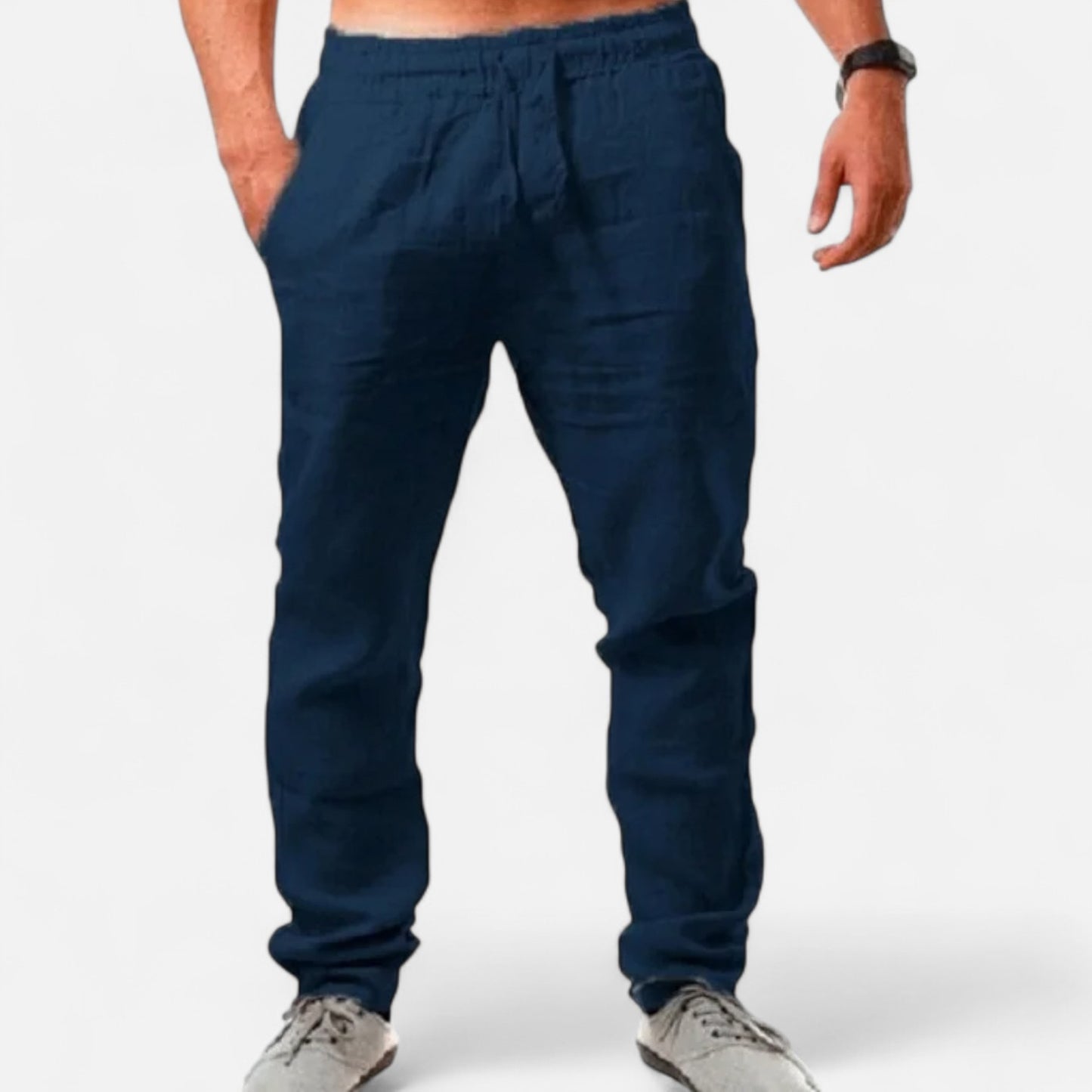 Velclairemode | Pantalon coton‑lin souple coupe heritage
