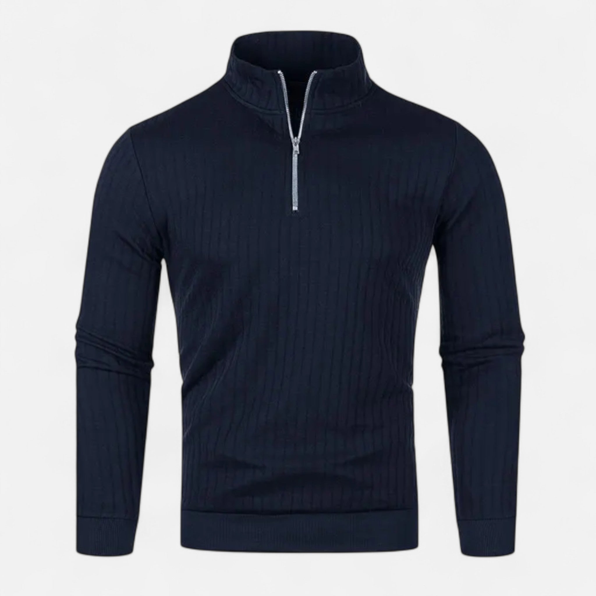 Velclairemode.com | Men's Half-Zip Sweater – Elegant Knit, Controlled Casual Style