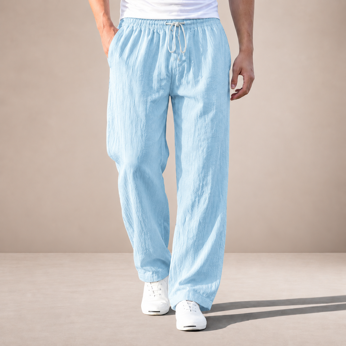 Pantalon Homme en Lin Coupe Droite