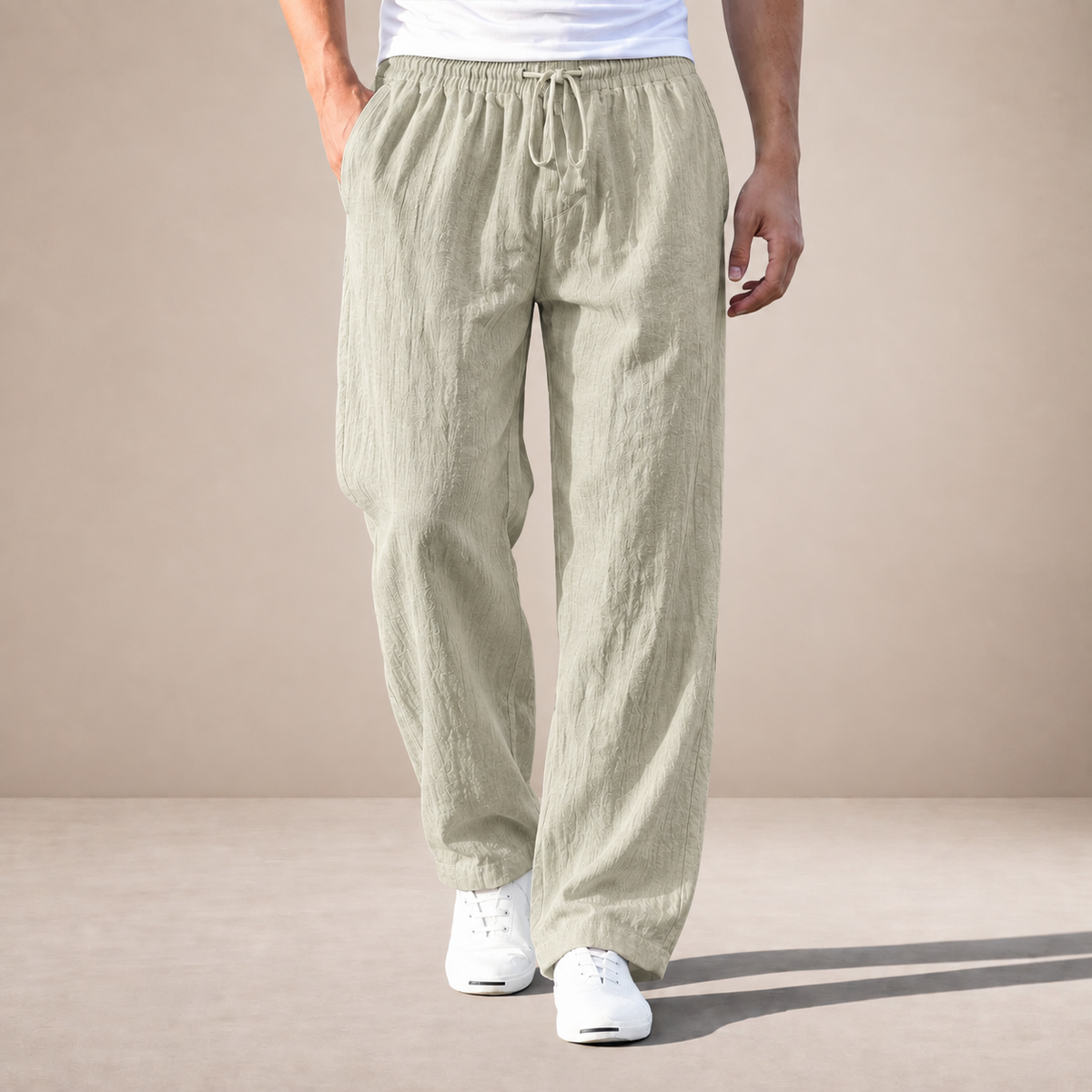 Pantalon Homme en Lin Coupe Droite