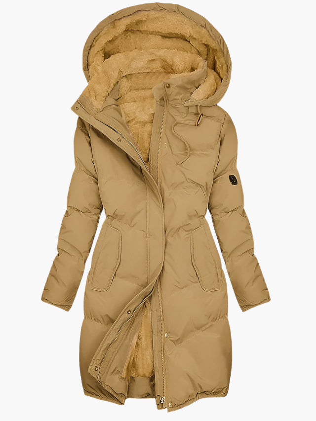 Femme Manteau Long à Capuche Quotidien Fausse Fourrure Doublure Chaude Polyvalent