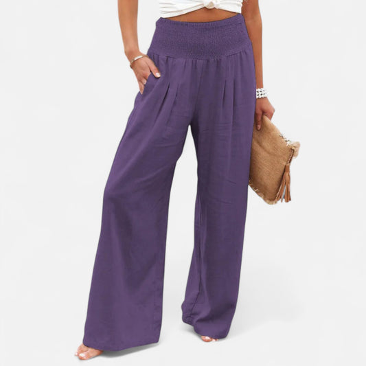 Velclairemode | Pantalon Femme Décontracté à Cordon – Taille Mi-Haute, Finition Usée Stylisée