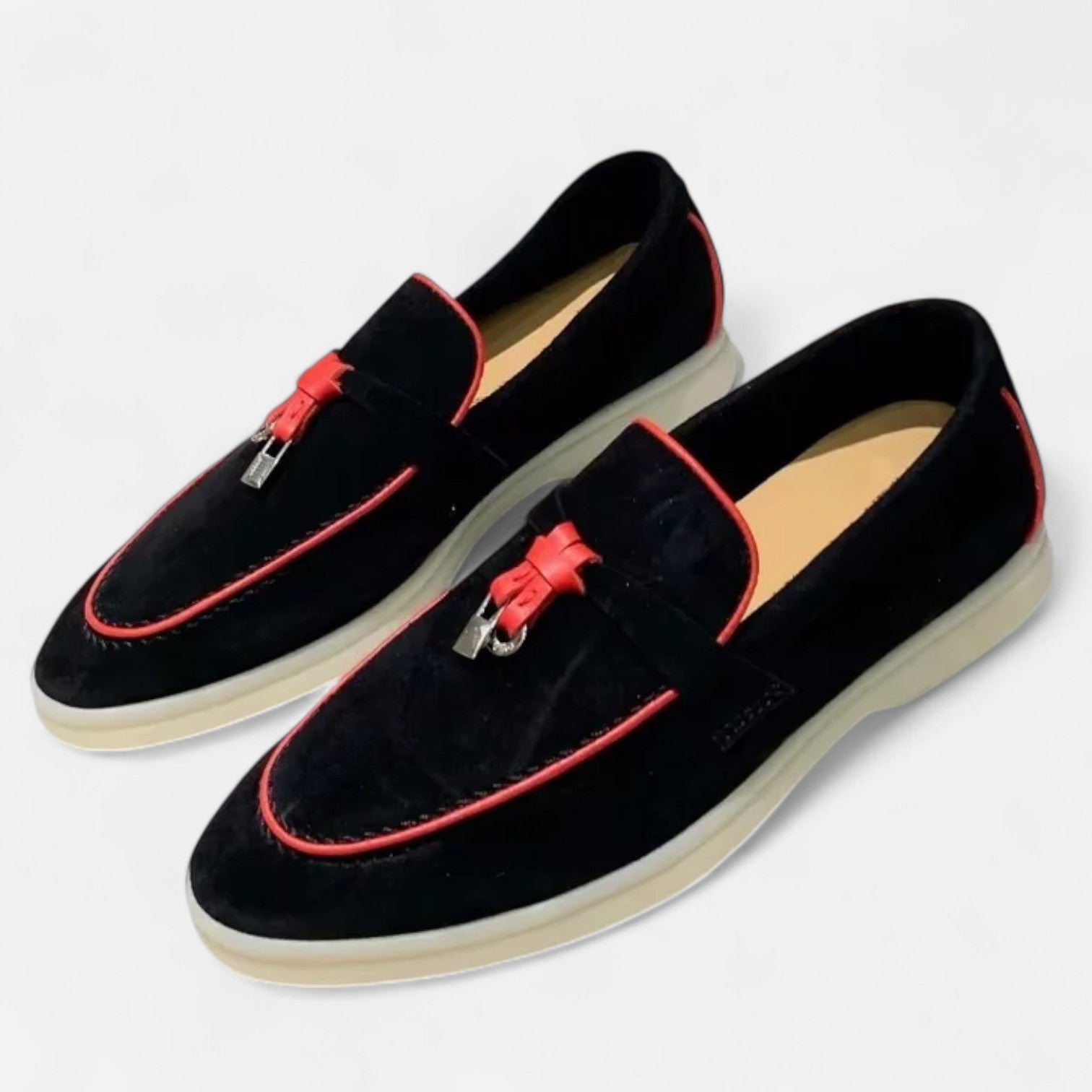 Velclairemode| Men's Premium Suede Leather Loafers - Flat Sole, Summer Slip-On Style