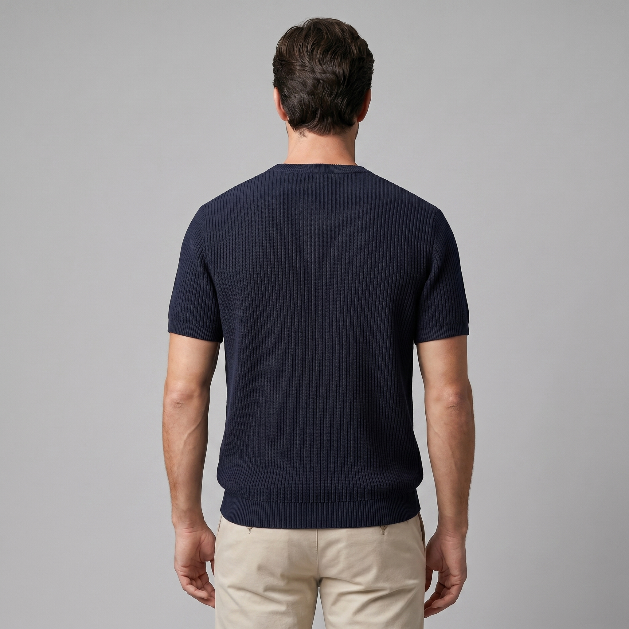 Camiseta de punto fino con cuello redondo