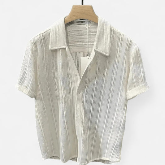 Velclairemode | Chemise Homme Été Ultra-Légère – Manches Courtes, Élégance Aérée et Décontractée