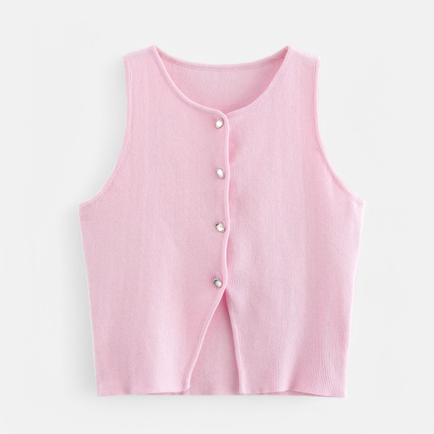 Velclairemode | Haut Court en Tricot à Boutons – Esprit Streetwear, Douceur Estivale