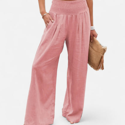 Velclairemode | Pantalon Femme Décontracté à Cordon – Taille Mi-Haute, Finition Usée Stylisée