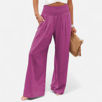 Velclairemode | Pantalon Femme Décontracté à Cordon – Taille Mi-Haute, Finition Usée Stylisée