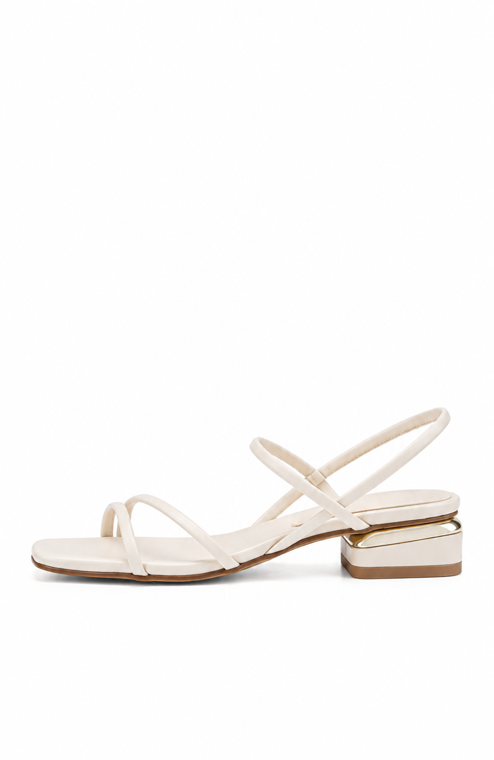 Sandales à Petits Talons Kitten avec Brides Cheville et Bout Carré pour Femme