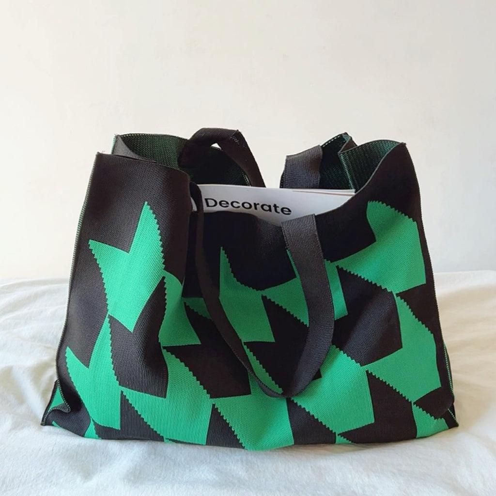 Grand sac cabas femme géométrique spacieux