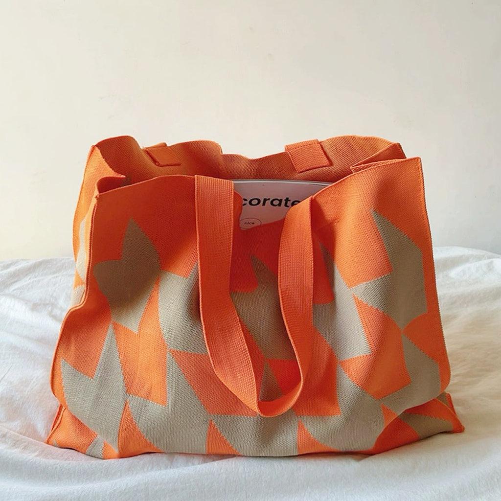 Grand sac cabas femme géométrique spacieux