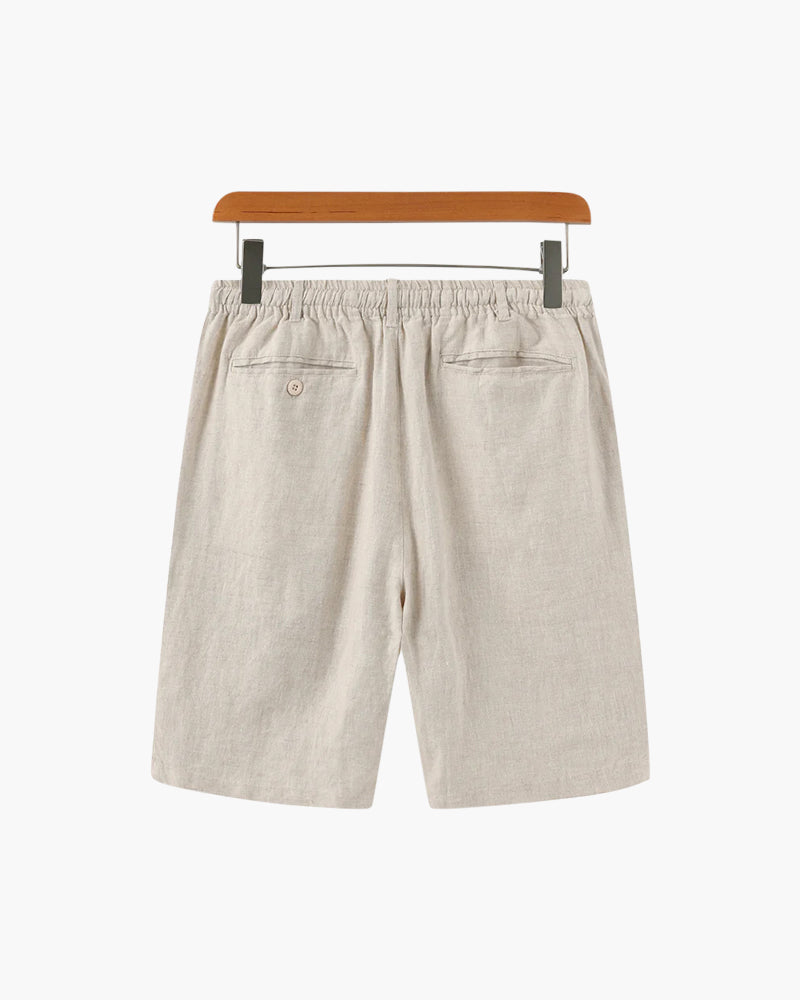Shorts i linned med lige snit