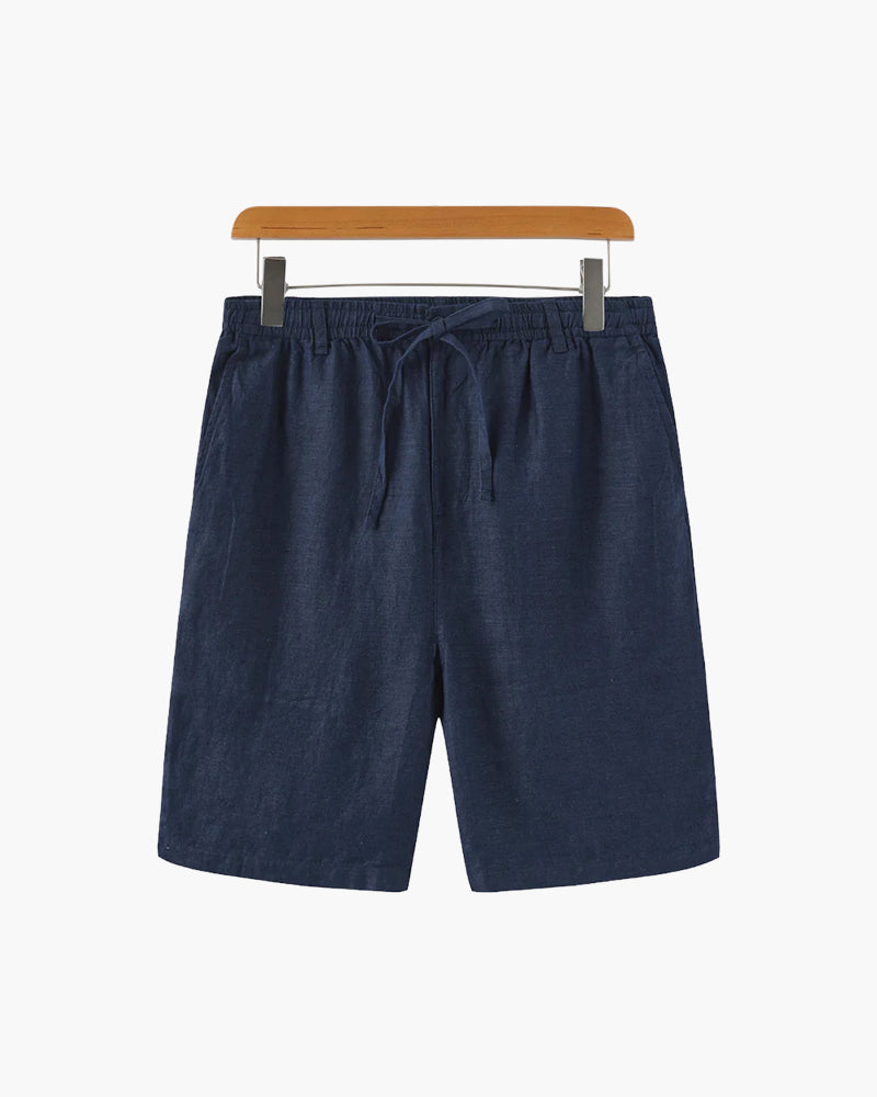 Shorts i linned med lige snit