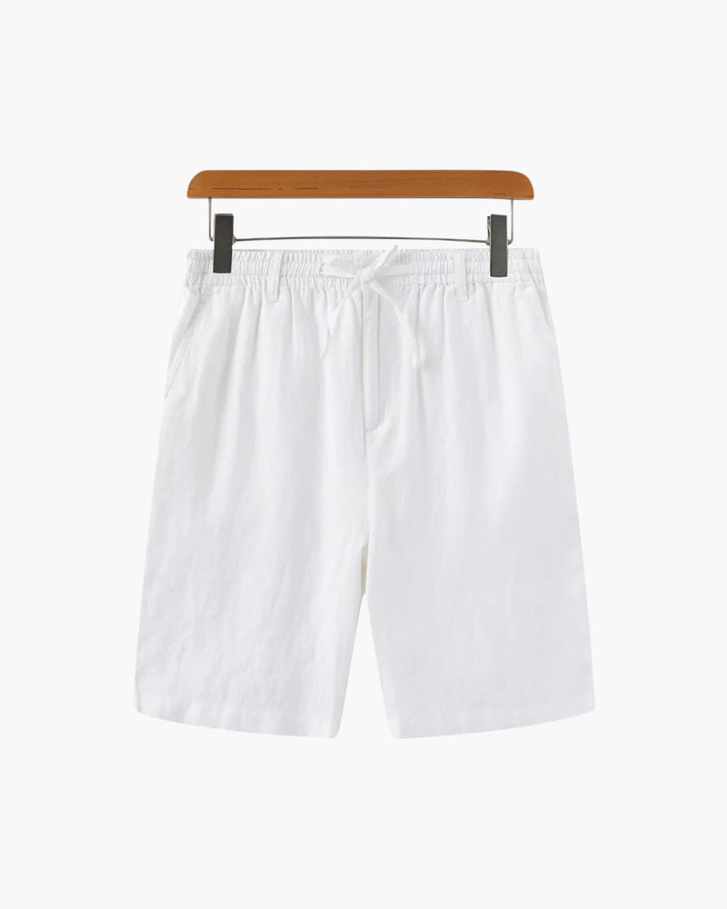 Shorts i linned med lige snit