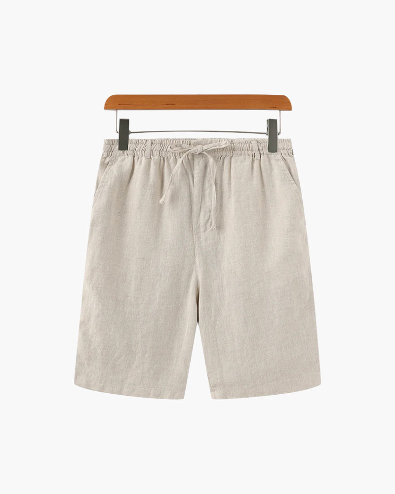 Shorts i linned med lige snit