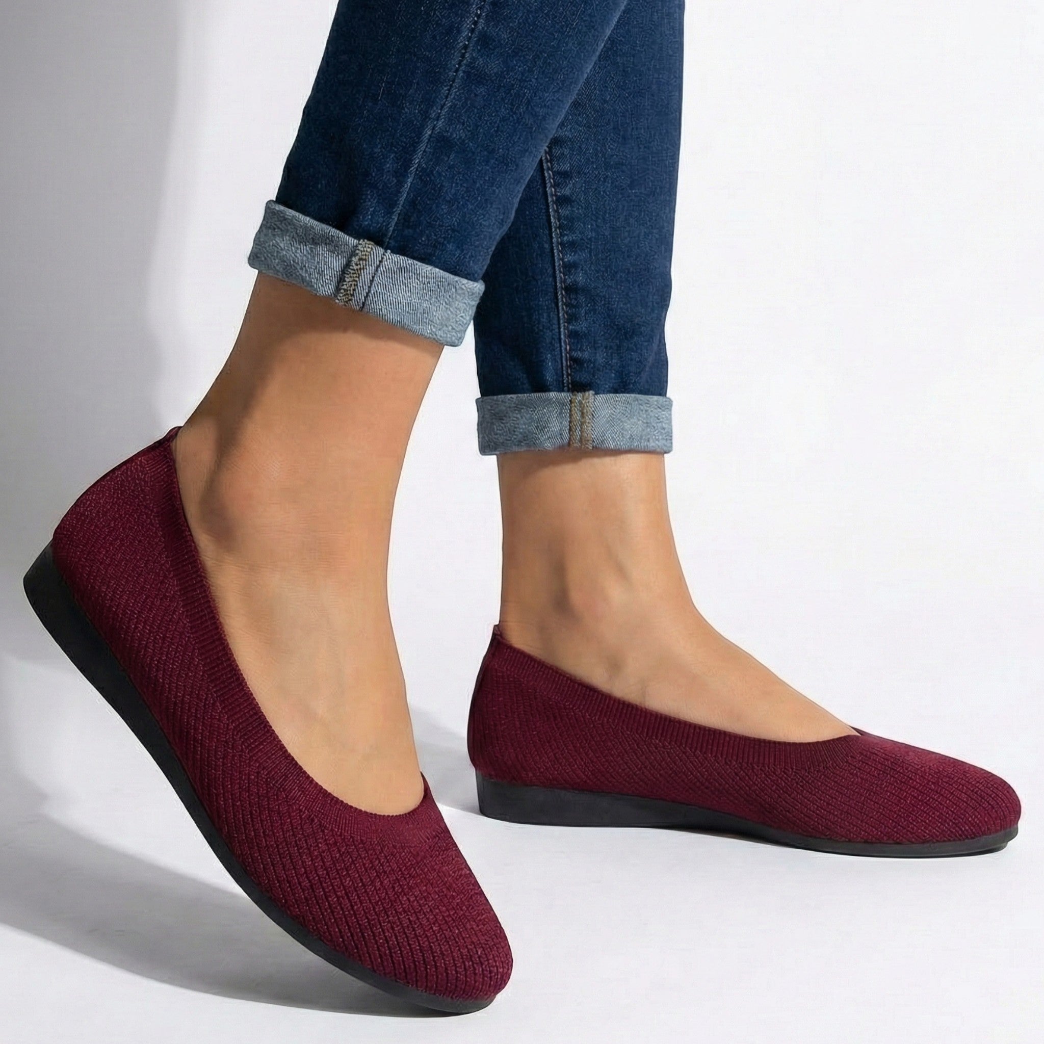 Chaussures Ballerines en Maille Respirante pour Femme avec Semelle Souple