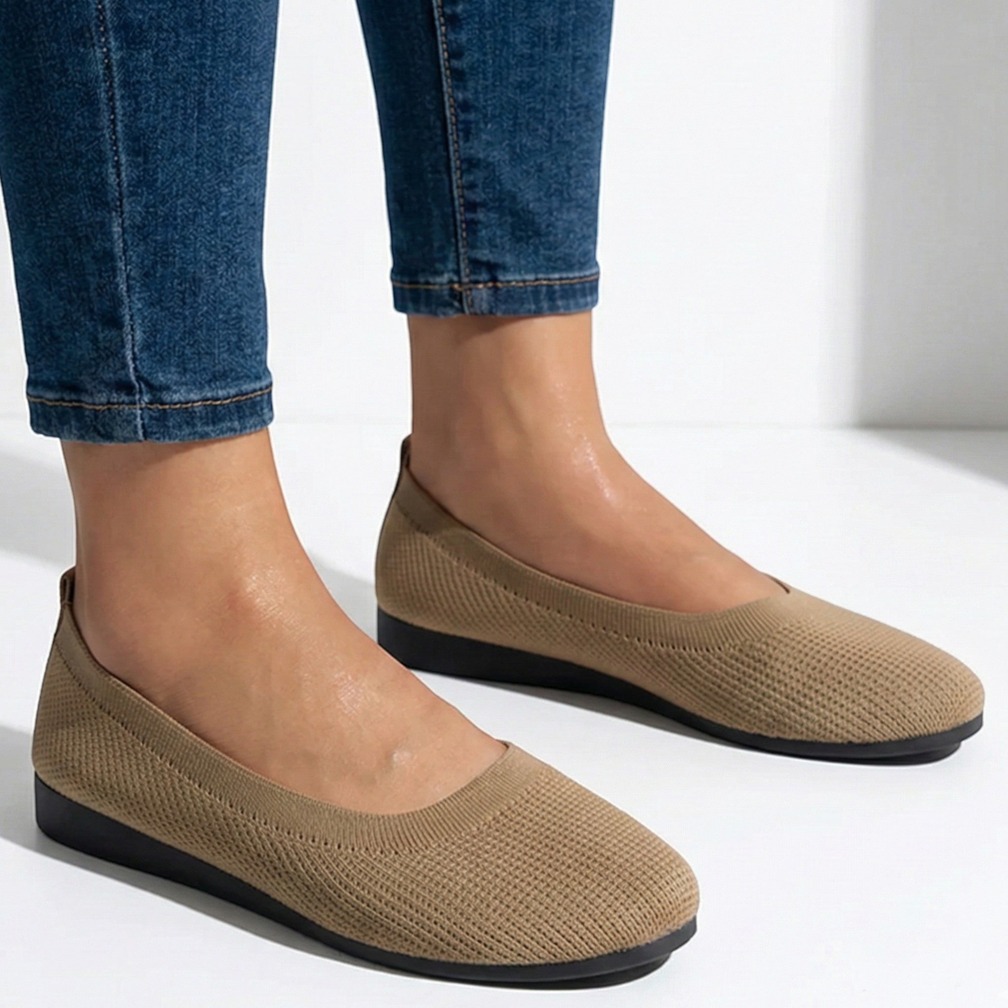 Chaussures Ballerines en Maille Respirante pour Femme avec Semelle Souple