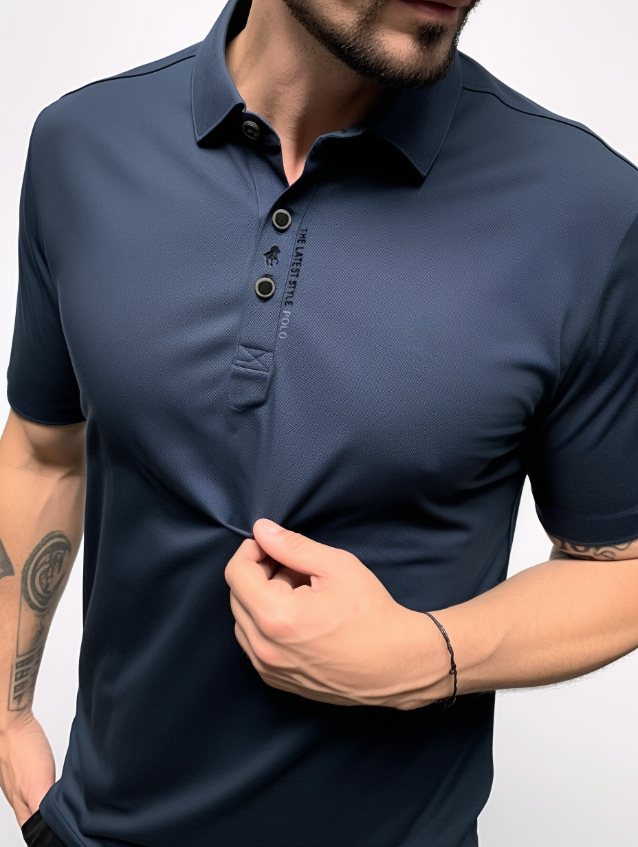 Polo de algodão para homens sem necessidade de passar — diário — escritório