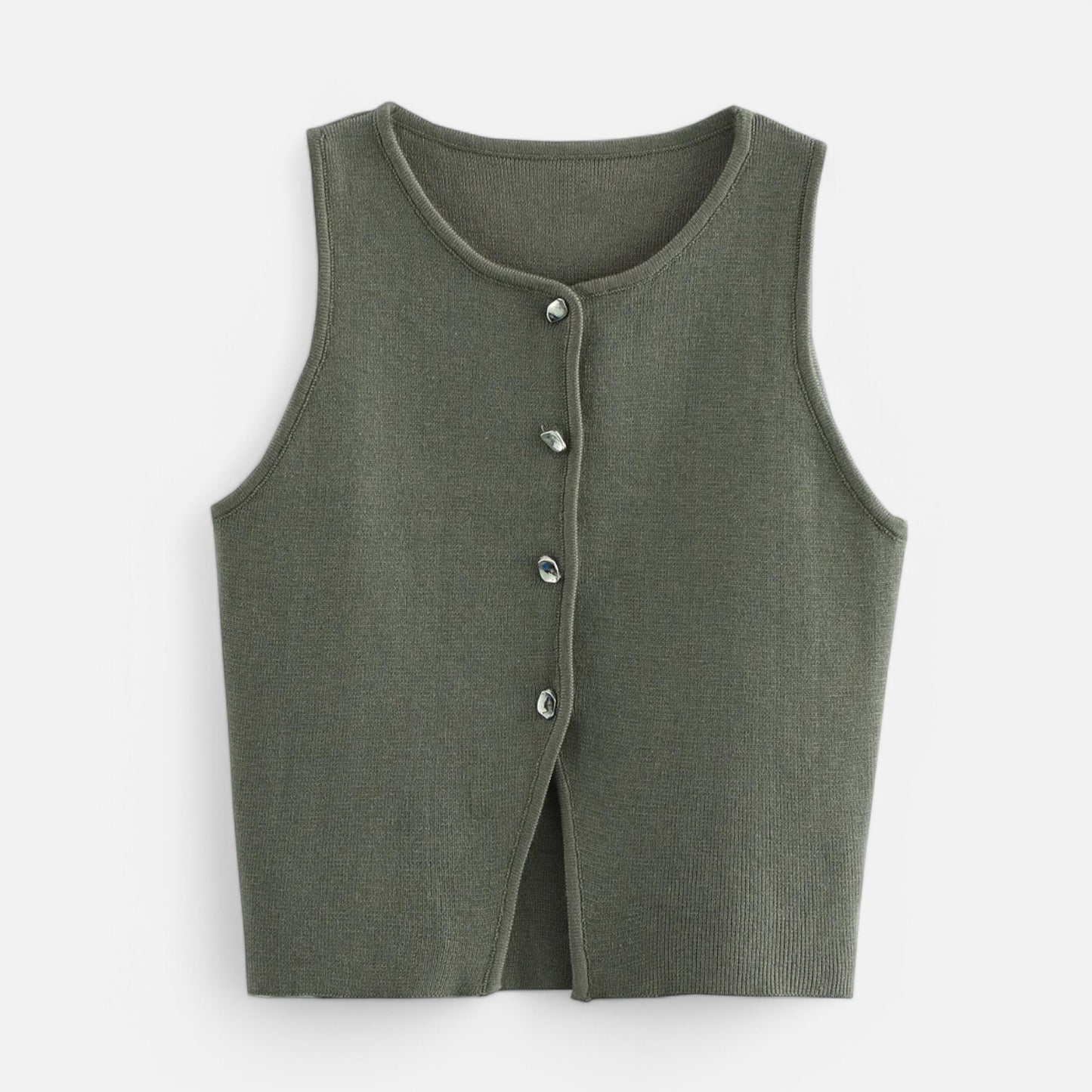 Velclairemode | Haut Court en Tricot à Boutons – Esprit Streetwear, Douceur Estivale