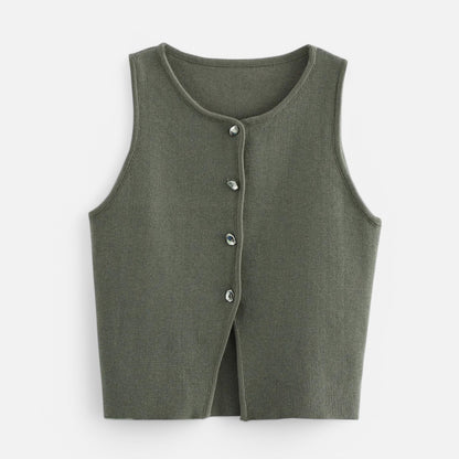 Velclairemode | Haut Court en Tricot à Boutons – Esprit Streetwear, Douceur Estivale