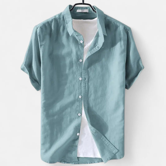 Velclairemode | Chemise Homme Manches Courtes – Coton & Lin, Élégance Décontractée d’Été