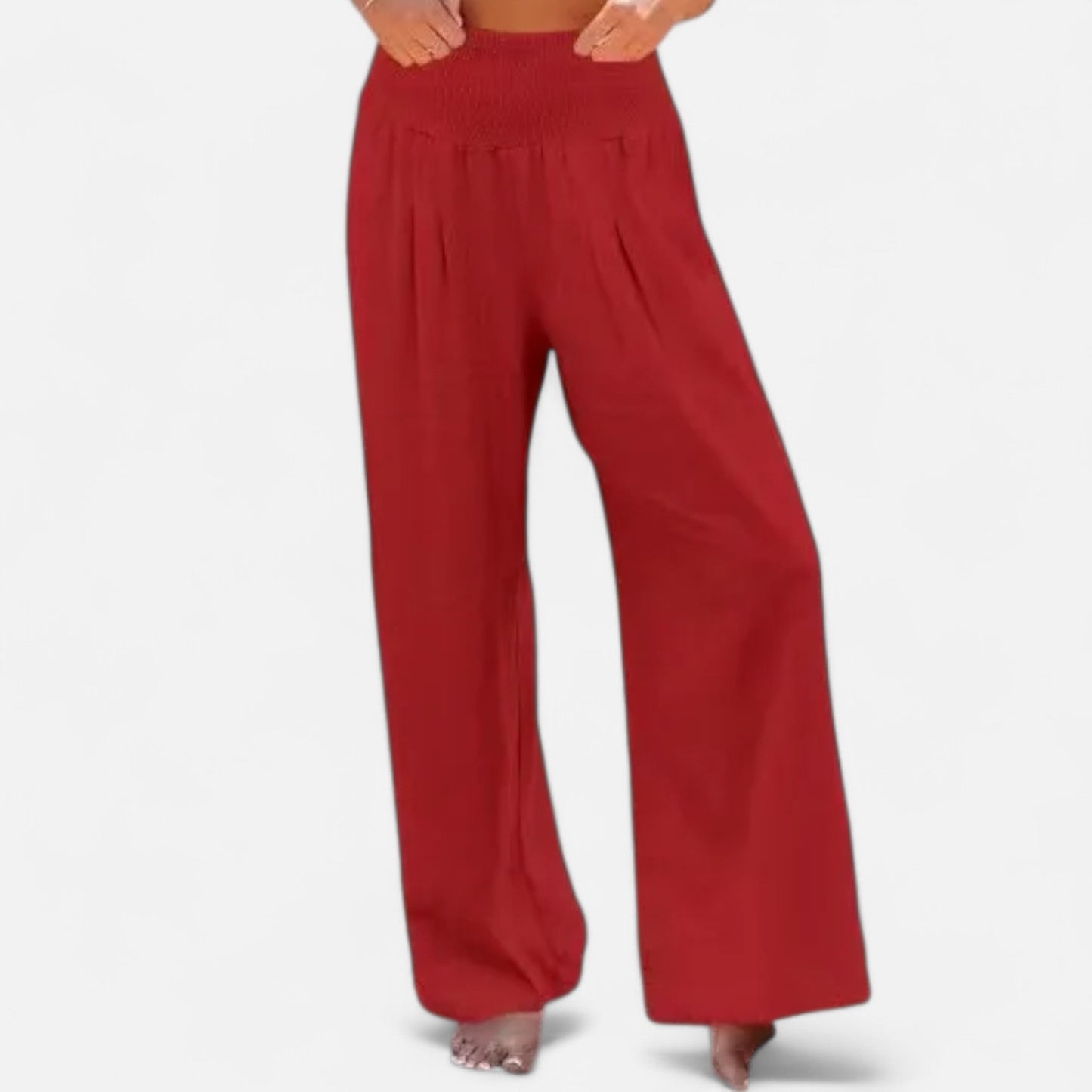 Velclairemode | Pantalon Femme Décontracté à Cordon – Taille Mi-Haute, Finition Usée Stylisée