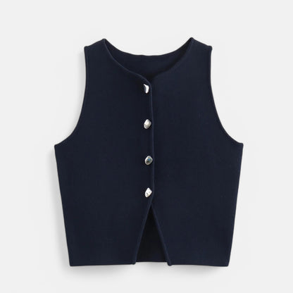 Velclairemode | Haut Court en Tricot à Boutons – Esprit Streetwear, Douceur Estivale
