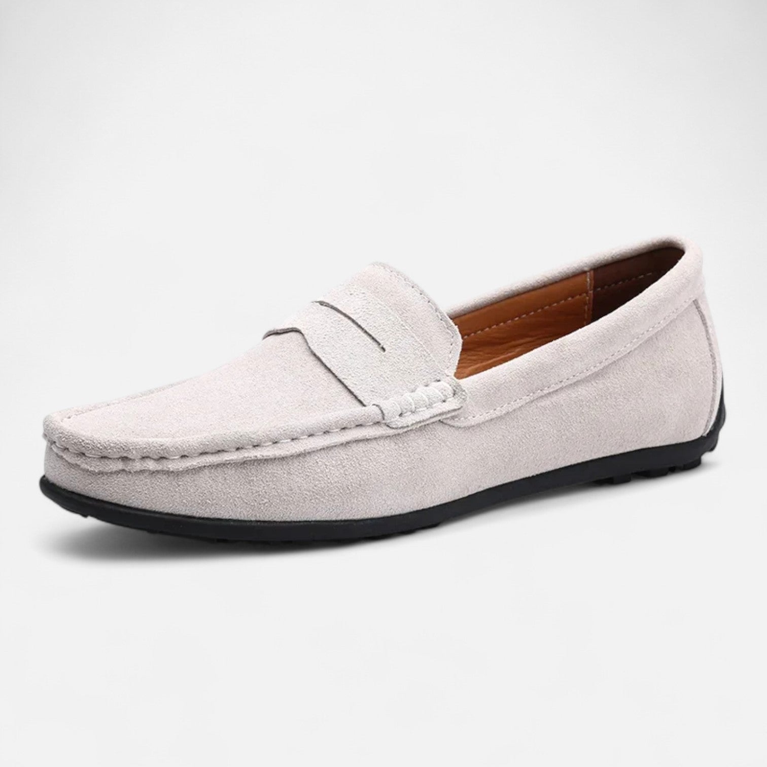 Velclairemode| Men's Luxury Suede Loafers - Handmade, Elegant Slip-On Style