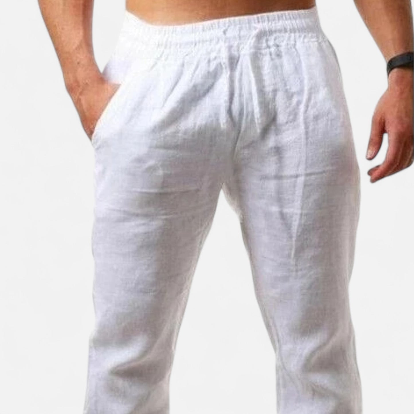 Velclairemode | Pantalon coton‑lin souple coupe heritage