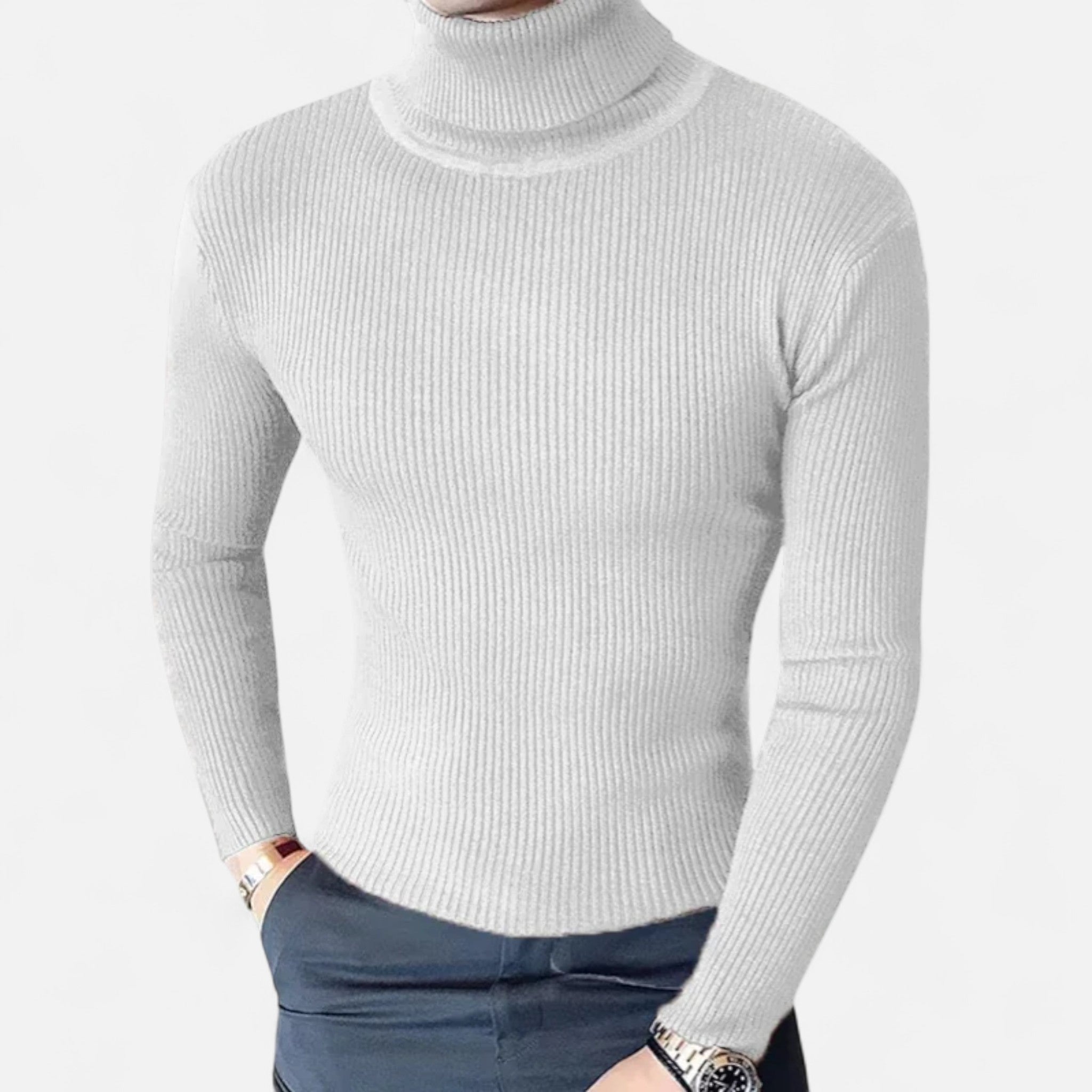Velclairemode.com | Pull Col Roulé Homme à Manches Longues – Confort Structuré, Élégance Minimaliste