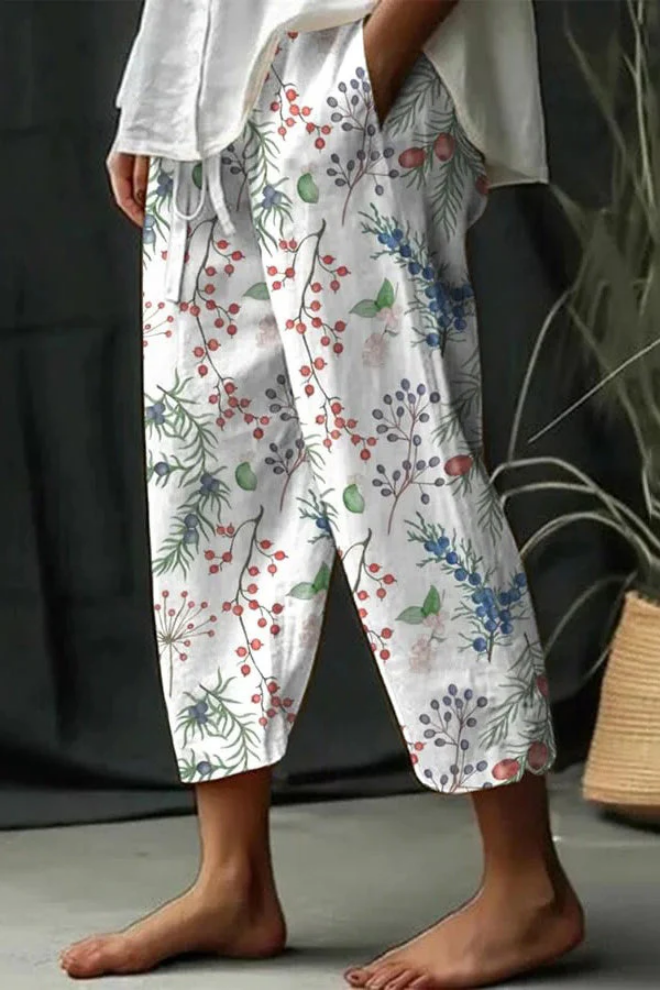 Pantalon Décontracté À Imprimé Abstrait