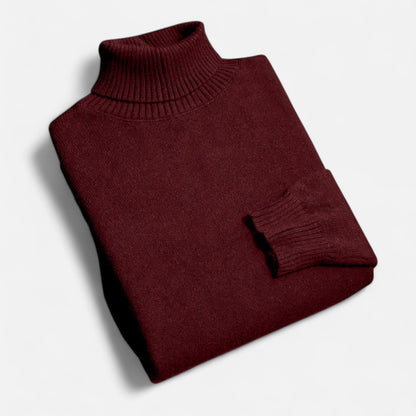 Velclairemode | Pull Col Roulé Homme en Maille Premium – Élégance Structurée, Confort Thermique