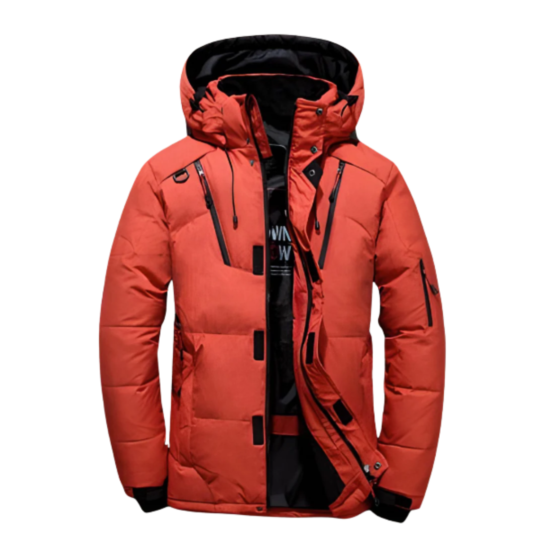 Hombre Chaqueta Acolchada Exterior Plumón de Ganso Resistente al Agua Diseño Sencillo Versátil