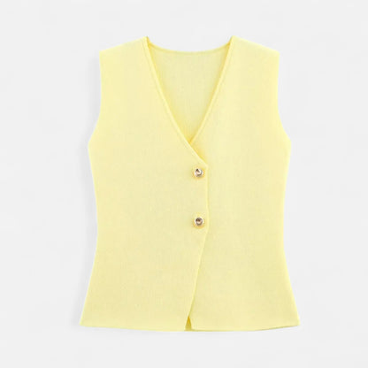 Velclairemode | Ensemble Femme Maille Fine – Débardeur Col V Sans Manches & Jupe Ajustée, Élégance Sculptée